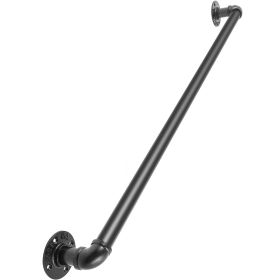 VEVOR Pipe Stair Handrail, 3FT Staircase Handrail, 440LBS Load Capacity Carbon Steel Pipe Handrail, Industrial Pipe Handrail with Wall Mount Supp